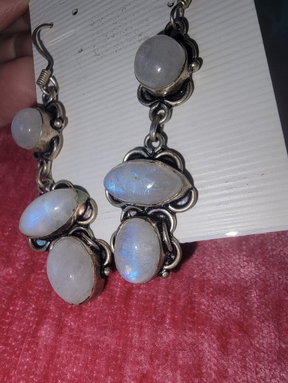 Moonstone Vintage 3 Tiered Earrings ππ - Picture 3 of 8